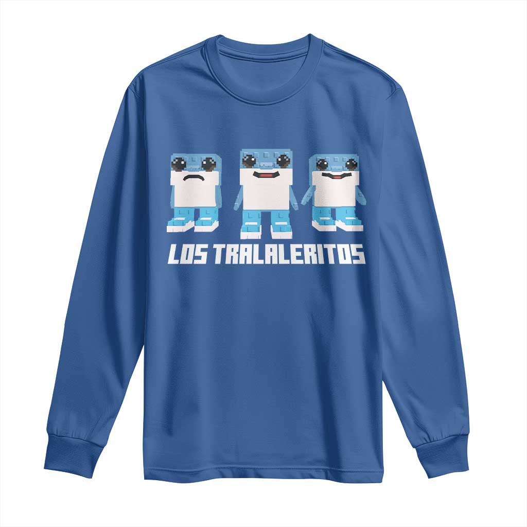Italian Brainrot Meme Shark Long Sleeve Shirt Tralalero Tralala Los Tralaleritos Funny Animals