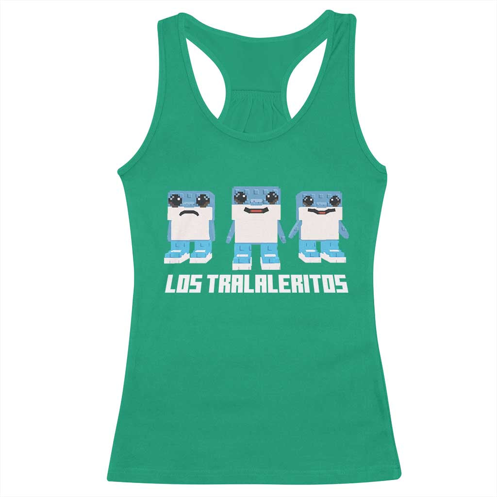 Italian Brainrot Meme Shark Racerback Tank Top Tralalero Tralala Los Tralaleritos Funny Animals