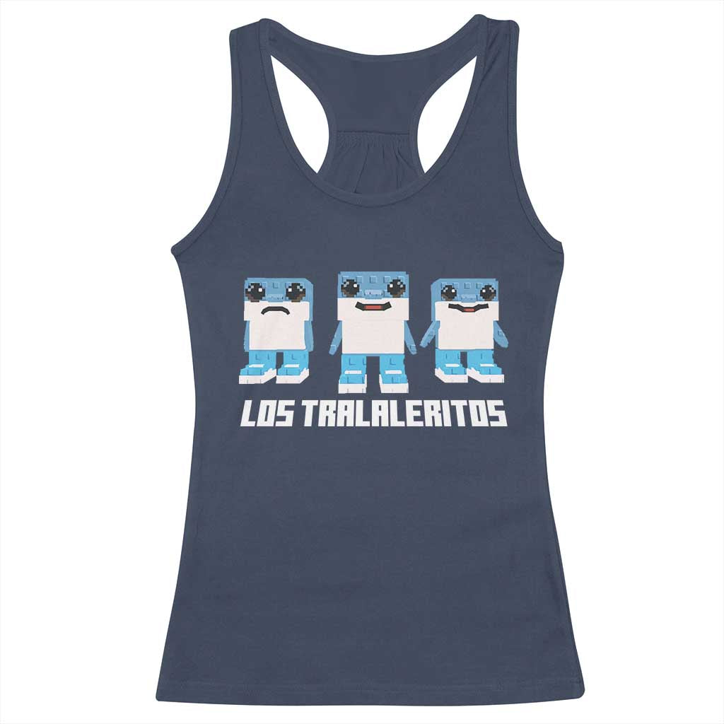 Italian Brainrot Meme Shark Racerback Tank Top Tralalero Tralala Los Tralaleritos Funny Animals