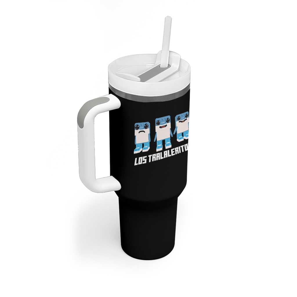 Italian Brainrot Meme Shark Tumbler With Handle Tralalero Tralala Los Tralaleritos Funny Animals