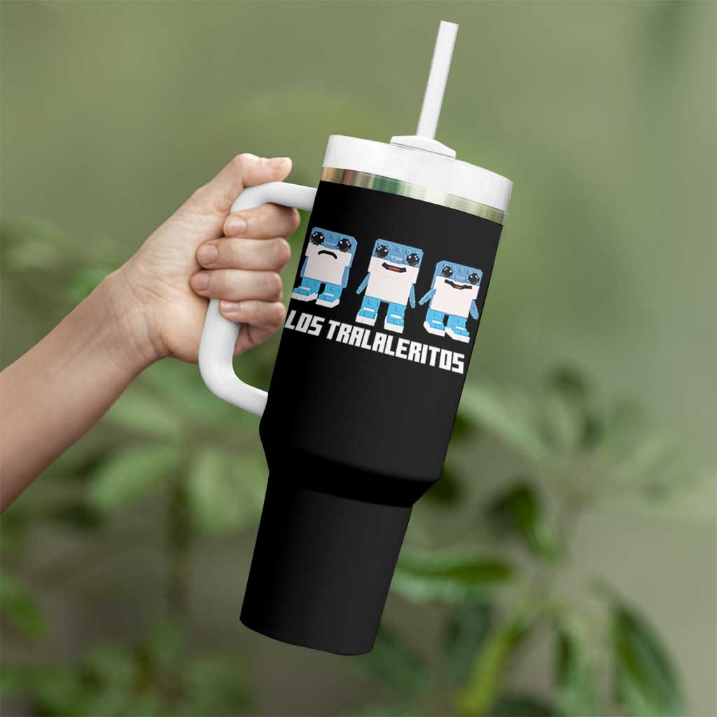 Italian Brainrot Meme Shark Tumbler With Handle Tralalero Tralala Los Tralaleritos Funny Animals