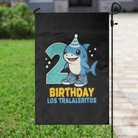 2 Years Old Birthday Brainrot Garden Flag Funny Tralalero Tralala Los Tralaleritos Meme Shark