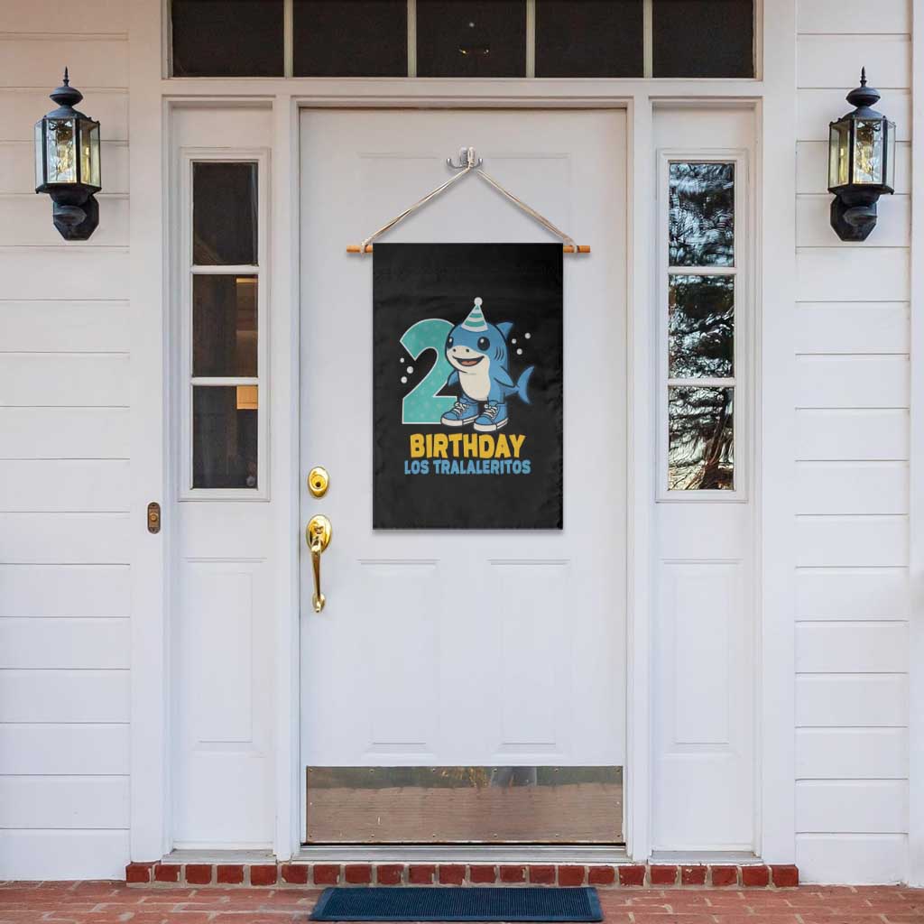 2 Years Old Birthday Brainrot Garden Flag Funny Tralalero Tralala Los Tralaleritos Meme Shark
