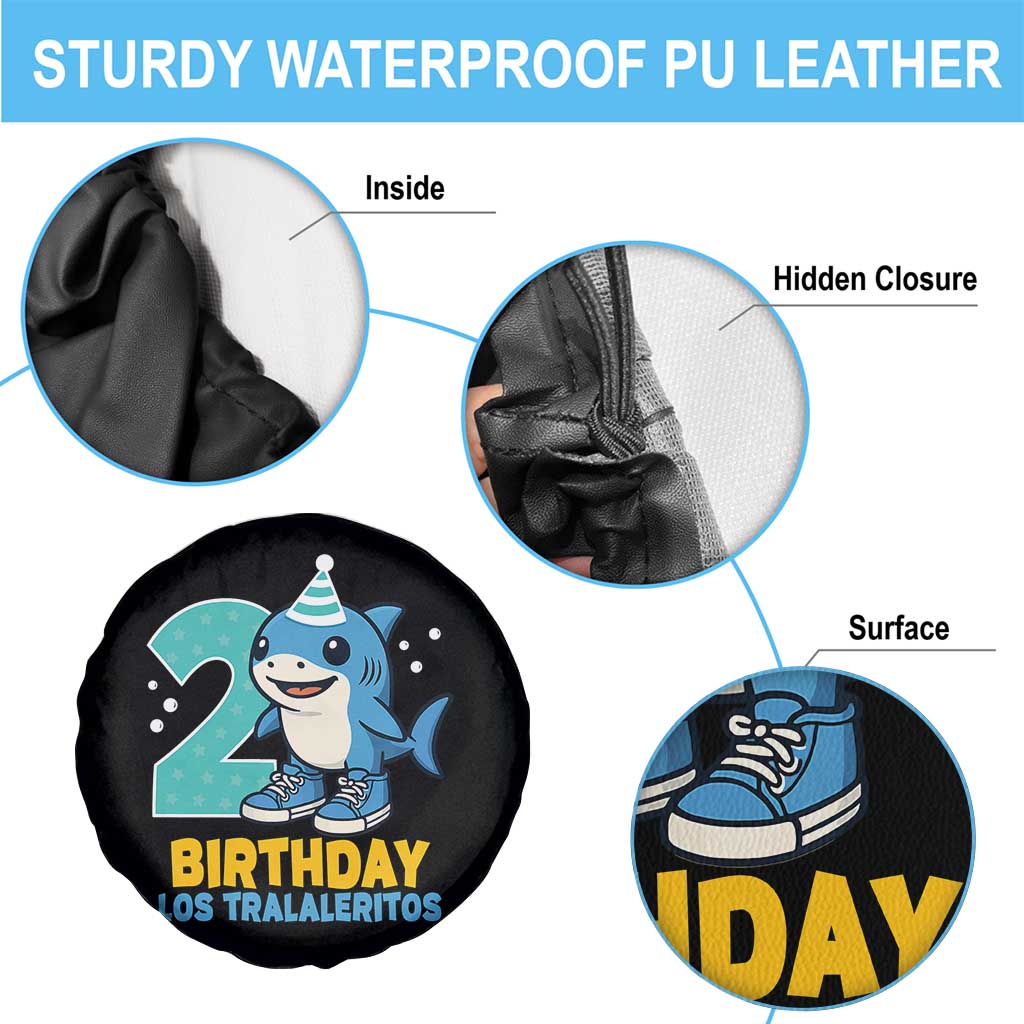 2 Years Old Birthday Brainrot Spare Tire Cover Funny Tralalero Tralala Los Tralaleritos Meme Shark