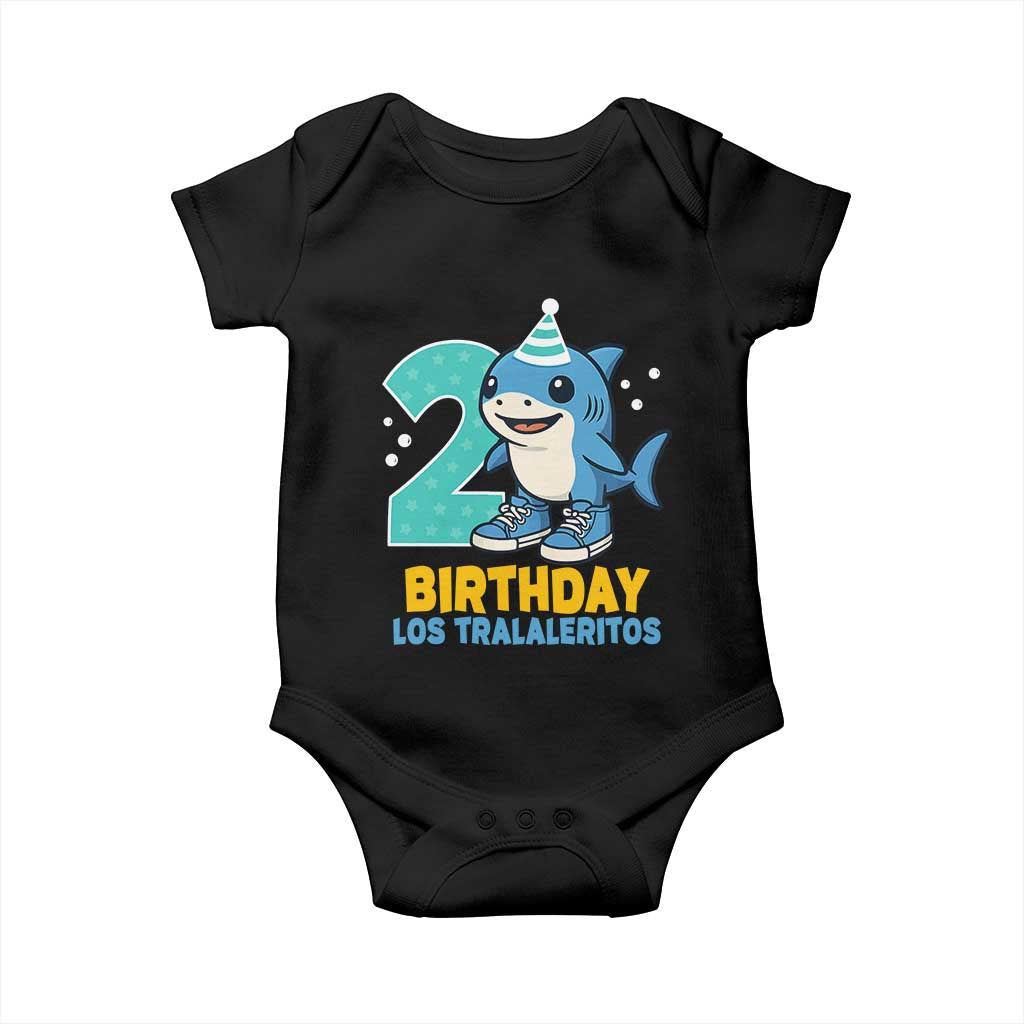 2 Years Old Birthday Brainrot Baby Onesie Funny Tralalero Tralala Los Tralaleritos Meme Shark
