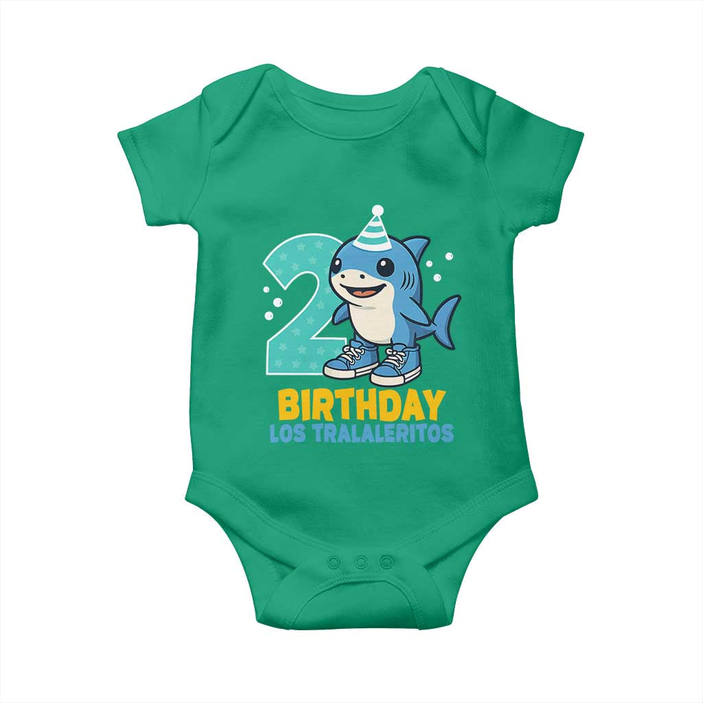 2 Years Old Birthday Brainrot Baby Onesie Funny Tralalero Tralala Los Tralaleritos Meme Shark