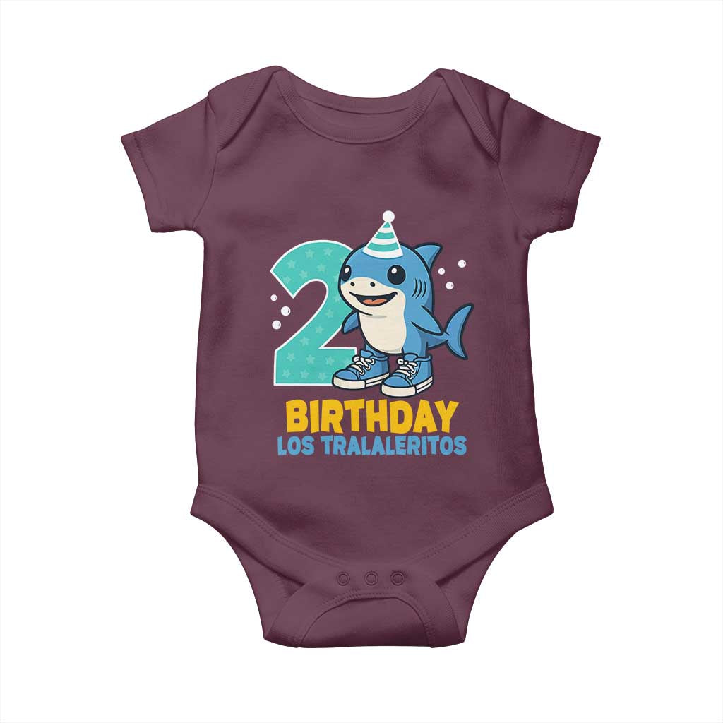 2 Years Old Birthday Brainrot Baby Onesie Funny Tralalero Tralala Los Tralaleritos Meme Shark