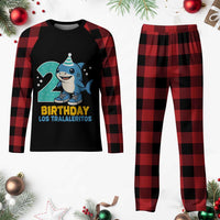 2 Years Old Birthday Brainrot Plaid Pajama Set Funny Tralalero Tralala Los Tralaleritos Meme Shark