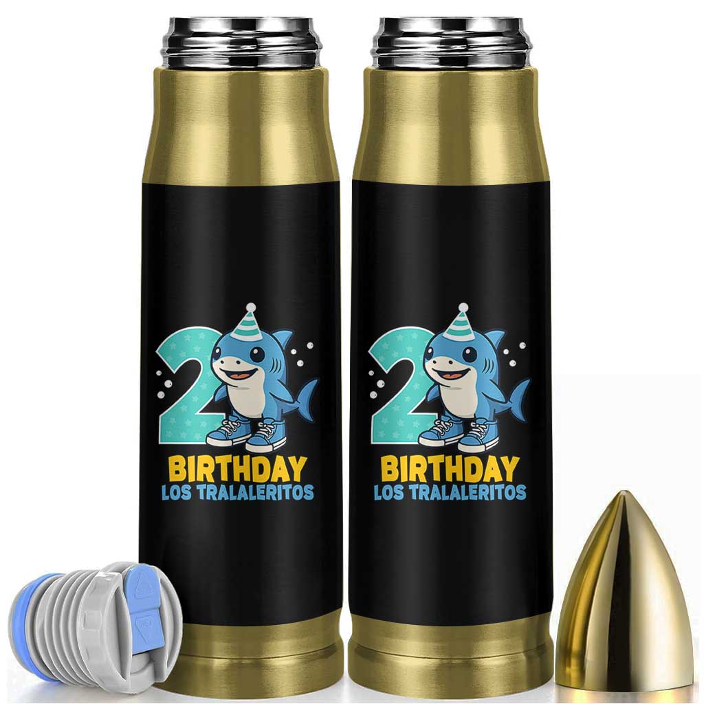 2 Years Old Birthday Brainrot Bullet Tumbler Funny Tralalero Tralala Los Tralaleritos Meme Shark