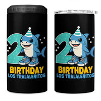 2 Years Old Birthday Brainrot 4 in 1 Can Cooler Tumbler Funny Tralalero Tralala Los Tralaleritos Meme Shark