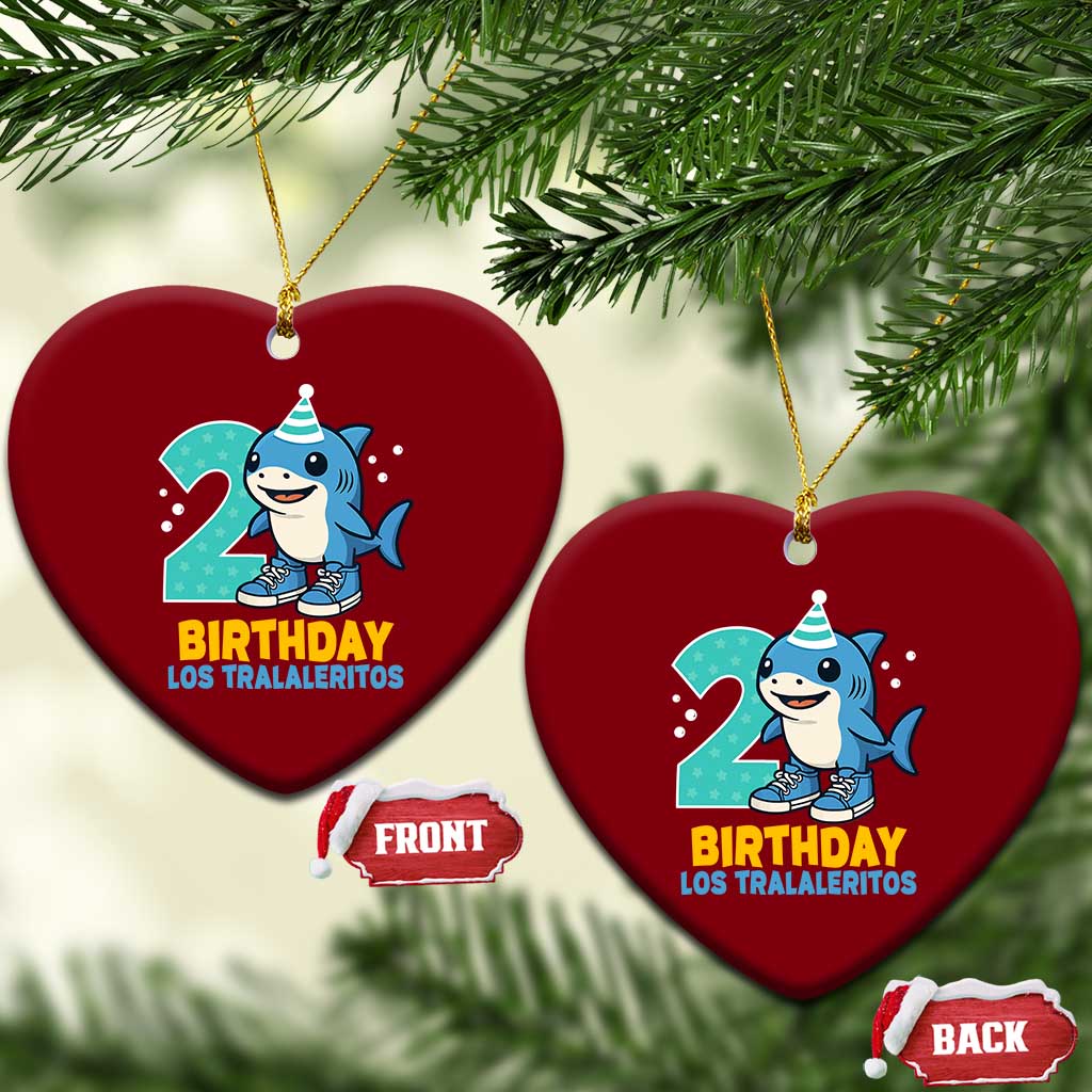 2 Years Old Birthday Brainrot Ceramic Ornament Funny Tralalero Tralala Los Tralaleritos Meme Shark