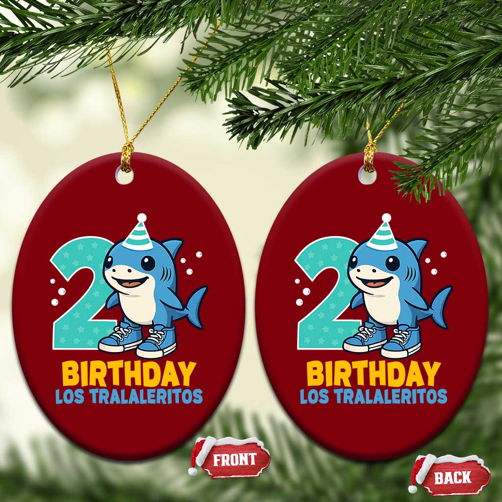 2 Years Old Birthday Brainrot Ceramic Ornament Funny Tralalero Tralala Los Tralaleritos Meme Shark