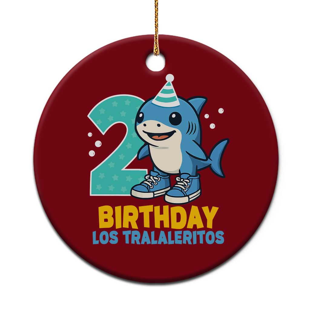 2 Years Old Birthday Brainrot Ceramic Ornament Funny Tralalero Tralala Los Tralaleritos Meme Shark