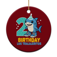 2 Years Old Birthday Brainrot Ceramic Ornament Funny Tralalero Tralala Los Tralaleritos Meme Shark