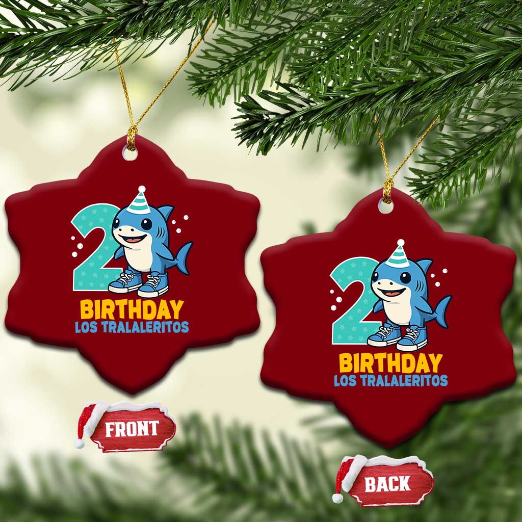 2 Years Old Birthday Brainrot Ceramic Ornament Funny Tralalero Tralala Los Tralaleritos Meme Shark