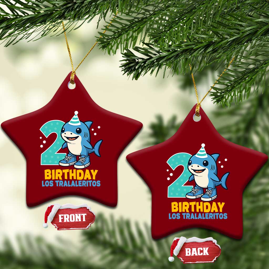 2 Years Old Birthday Brainrot Ceramic Ornament Funny Tralalero Tralala Los Tralaleritos Meme Shark