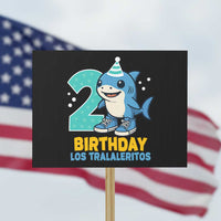 2 Years Old Birthday Brainrot Protest Sign Funny Tralalero Tralala Los Tralaleritos Meme Shark