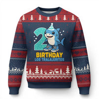 2 Years Old Birthday Brainrot Ugly Christmas Sweater Funny Tralalero Tralala Los Tralaleritos Meme Shark