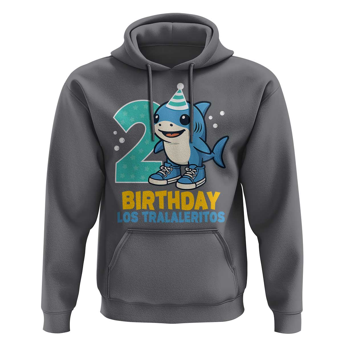 2 Years Old Birthday Brainrot Hoodie Funny Tralalero Tralala Los Tralaleritos Meme Shark