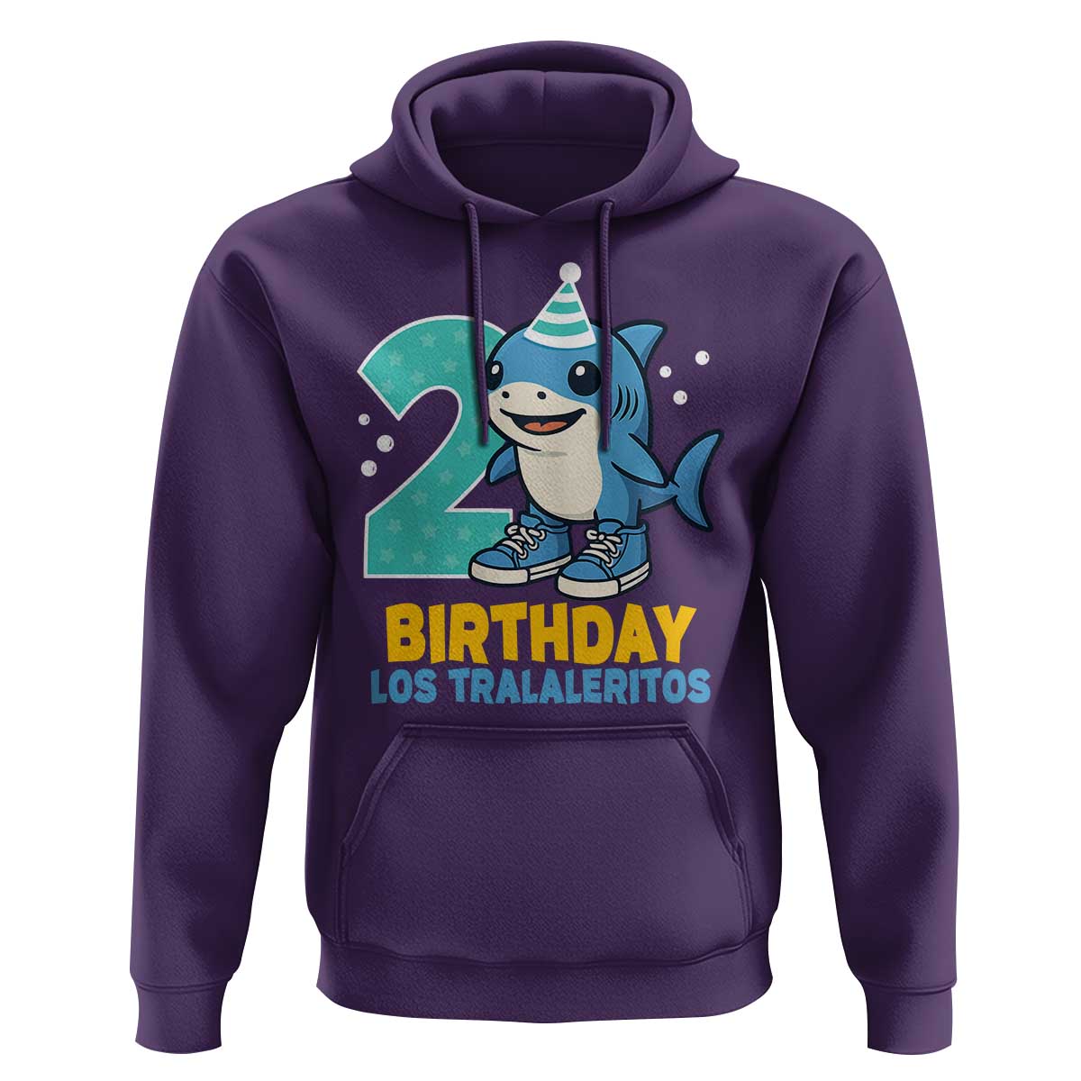 2 Years Old Birthday Brainrot Hoodie Funny Tralalero Tralala Los Tralaleritos Meme Shark