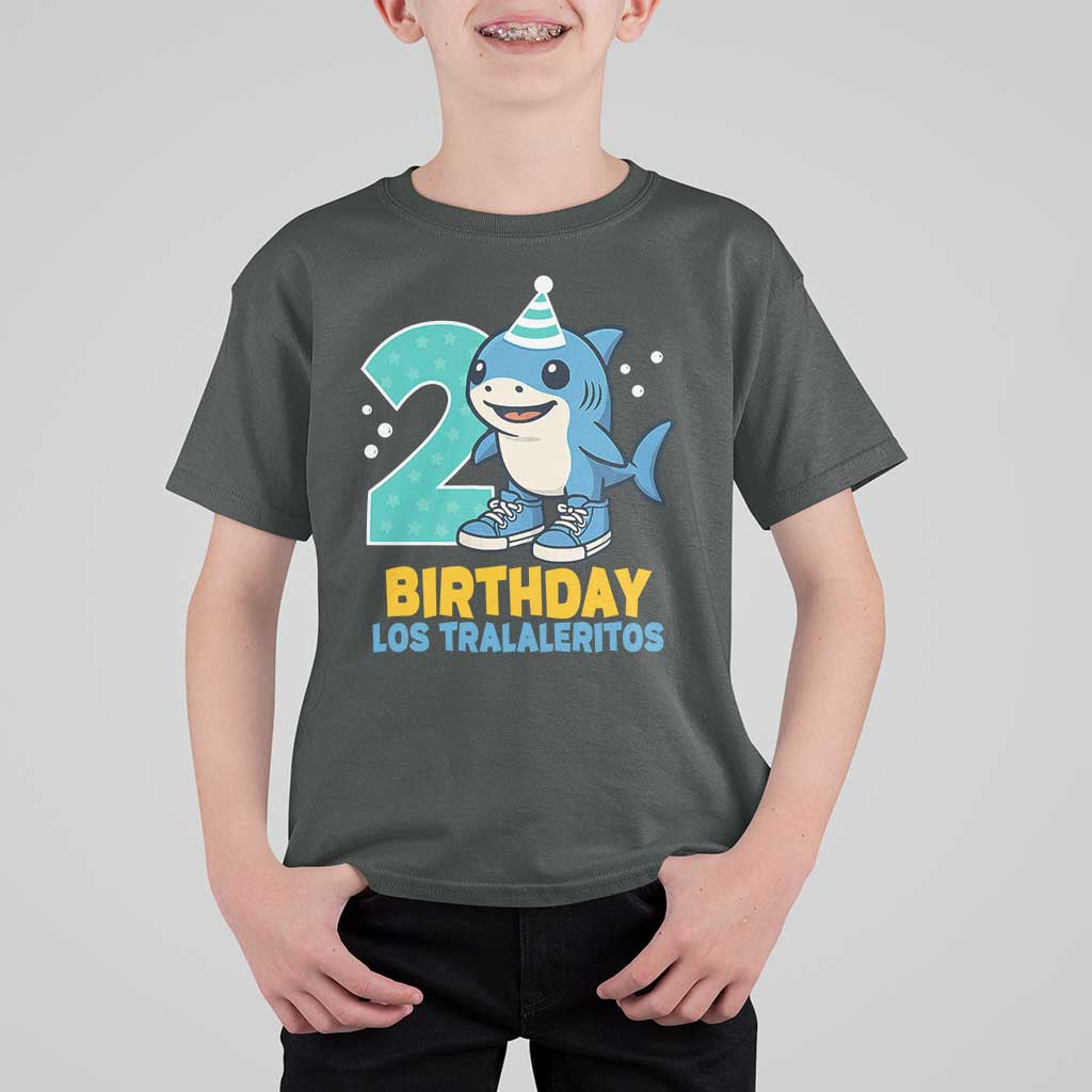 2 Years Old Birthday Brainrot T Shirt For Kid Funny Tralalero Tralala Los Tralaleritos Meme Shark