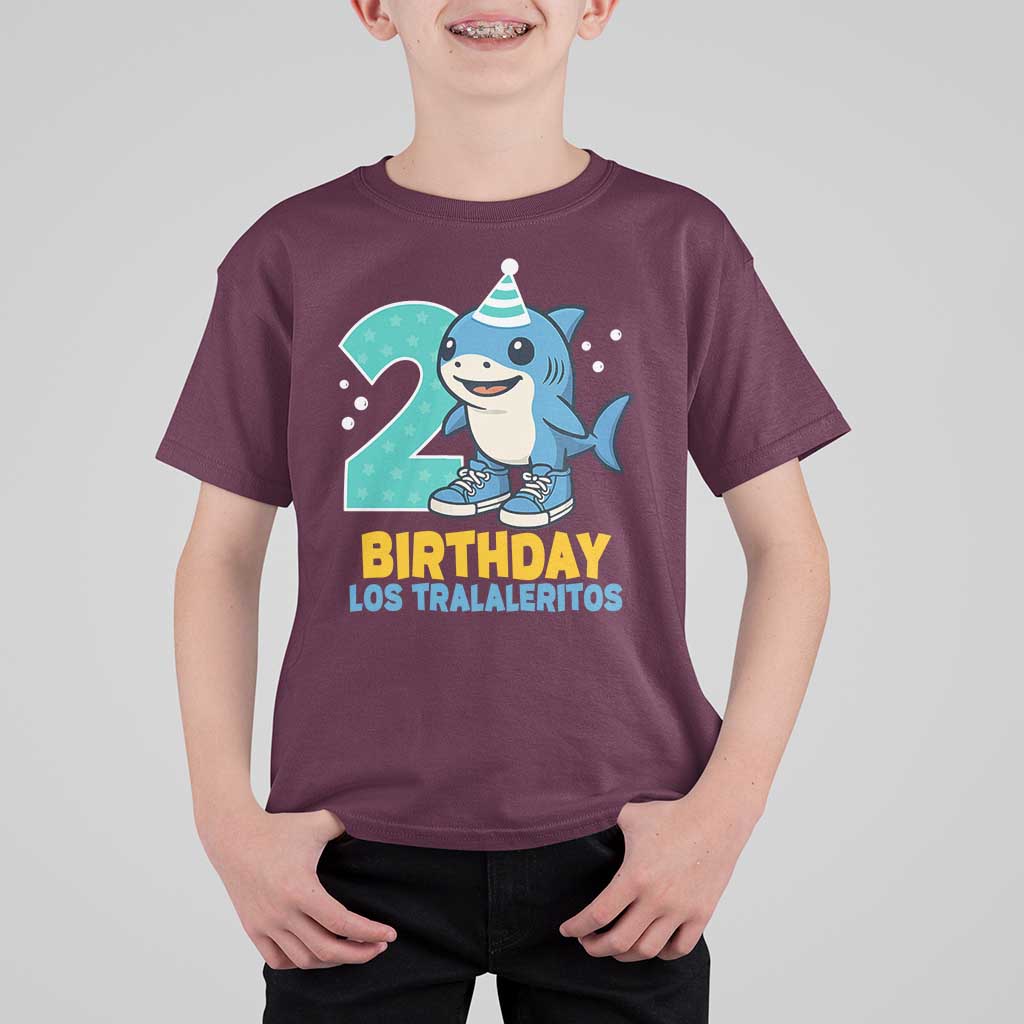 2 Years Old Birthday Brainrot T Shirt For Kid Funny Tralalero Tralala Los Tralaleritos Meme Shark