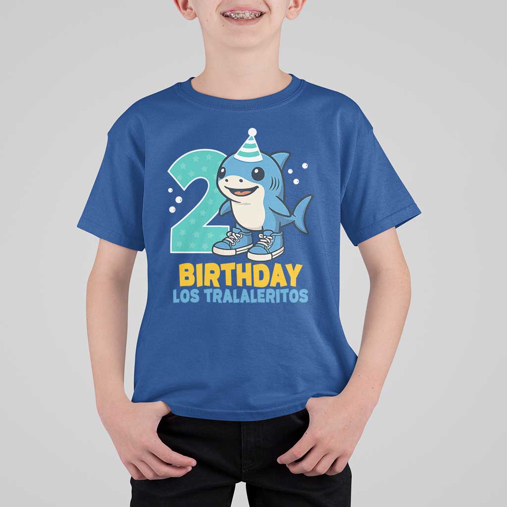 2 Years Old Birthday Brainrot T Shirt For Kid Funny Tralalero Tralala Los Tralaleritos Meme Shark