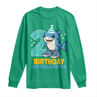 2 Years Old Birthday Brainrot Long Sleeve Shirt Funny Tralalero Tralala Los Tralaleritos Meme Shark