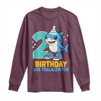 2 Years Old Birthday Brainrot Long Sleeve Shirt Funny Tralalero Tralala Los Tralaleritos Meme Shark