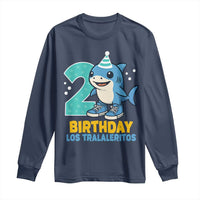 2 Years Old Birthday Brainrot Long Sleeve Shirt Funny Tralalero Tralala Los Tralaleritos Meme Shark