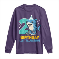 2 Years Old Birthday Brainrot Long Sleeve Shirt Funny Tralalero Tralala Los Tralaleritos Meme Shark