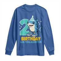 2 Years Old Birthday Brainrot Long Sleeve Shirt Funny Tralalero Tralala Los Tralaleritos Meme Shark