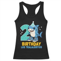 2 Years Old Birthday Brainrot Racerback Tank Top Funny Tralalero Tralala Los Tralaleritos Meme Shark