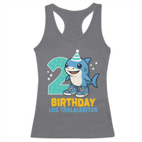 2 Years Old Birthday Brainrot Racerback Tank Top Funny Tralalero Tralala Los Tralaleritos Meme Shark