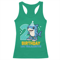 2 Years Old Birthday Brainrot Racerback Tank Top Funny Tralalero Tralala Los Tralaleritos Meme Shark