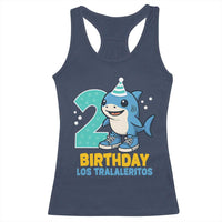 2 Years Old Birthday Brainrot Racerback Tank Top Funny Tralalero Tralala Los Tralaleritos Meme Shark