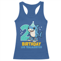 2 Years Old Birthday Brainrot Racerback Tank Top Funny Tralalero Tralala Los Tralaleritos Meme Shark