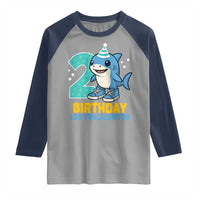 2 Years Old Birthday Brainrot Raglan Shirt Funny Tralalero Tralala Los Tralaleritos Meme Shark