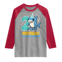 2 Years Old Birthday Brainrot Raglan Shirt Funny Tralalero Tralala Los Tralaleritos Meme Shark