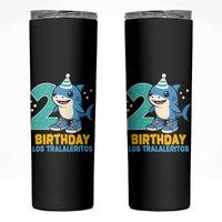 2 Years Old Birthday Brainrot Skinny Tumbler Funny Tralalero Tralala Los Tralaleritos Meme Shark