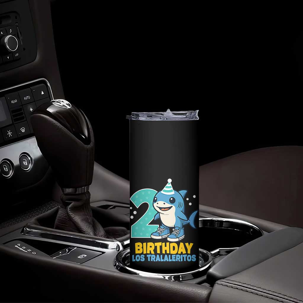 2 Years Old Birthday Brainrot Skinny Tumbler Funny Tralalero Tralala Los Tralaleritos Meme Shark