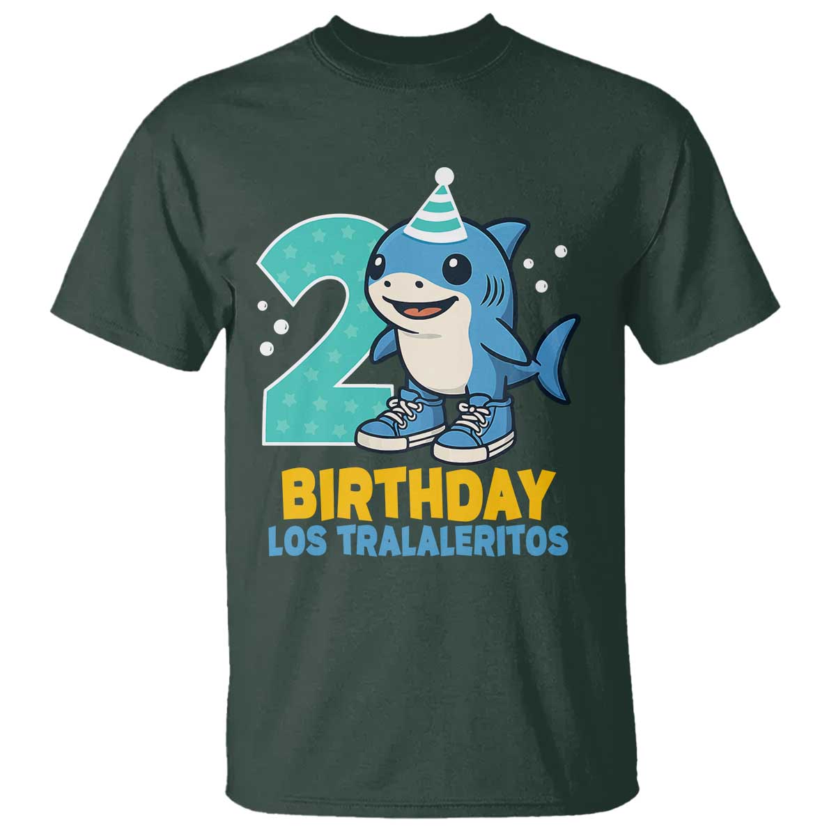 2 Years Old Birthday Brainrot T Shirt Funny Tralalero Tralala Los Tralaleritos Meme Shark