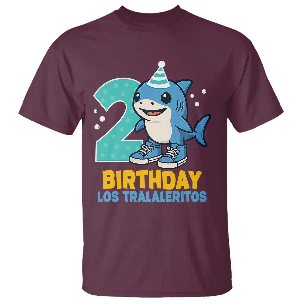 2 Years Old Birthday Brainrot T Shirt Funny Tralalero Tralala Los Tralaleritos Meme Shark