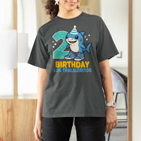 2 Years Old Birthday Brainrot T Shirt For Women Funny Tralalero Tralala Los Tralaleritos Meme Shark