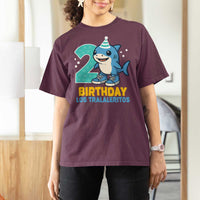 2 Years Old Birthday Brainrot T Shirt For Women Funny Tralalero Tralala Los Tralaleritos Meme Shark