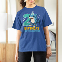 2 Years Old Birthday Brainrot T Shirt For Women Funny Tralalero Tralala Los Tralaleritos Meme Shark