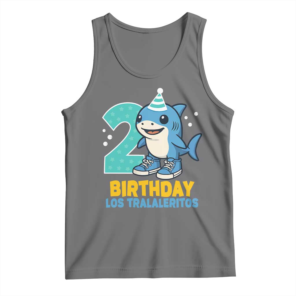 2 Years Old Birthday Brainrot Tank Top Funny Tralalero Tralala Los Tralaleritos Meme Shark