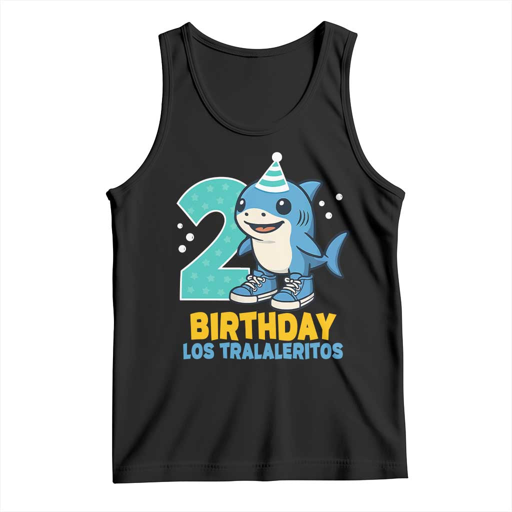 2 Years Old Birthday Brainrot Tank Top Funny Tralalero Tralala Los Tralaleritos Meme Shark
