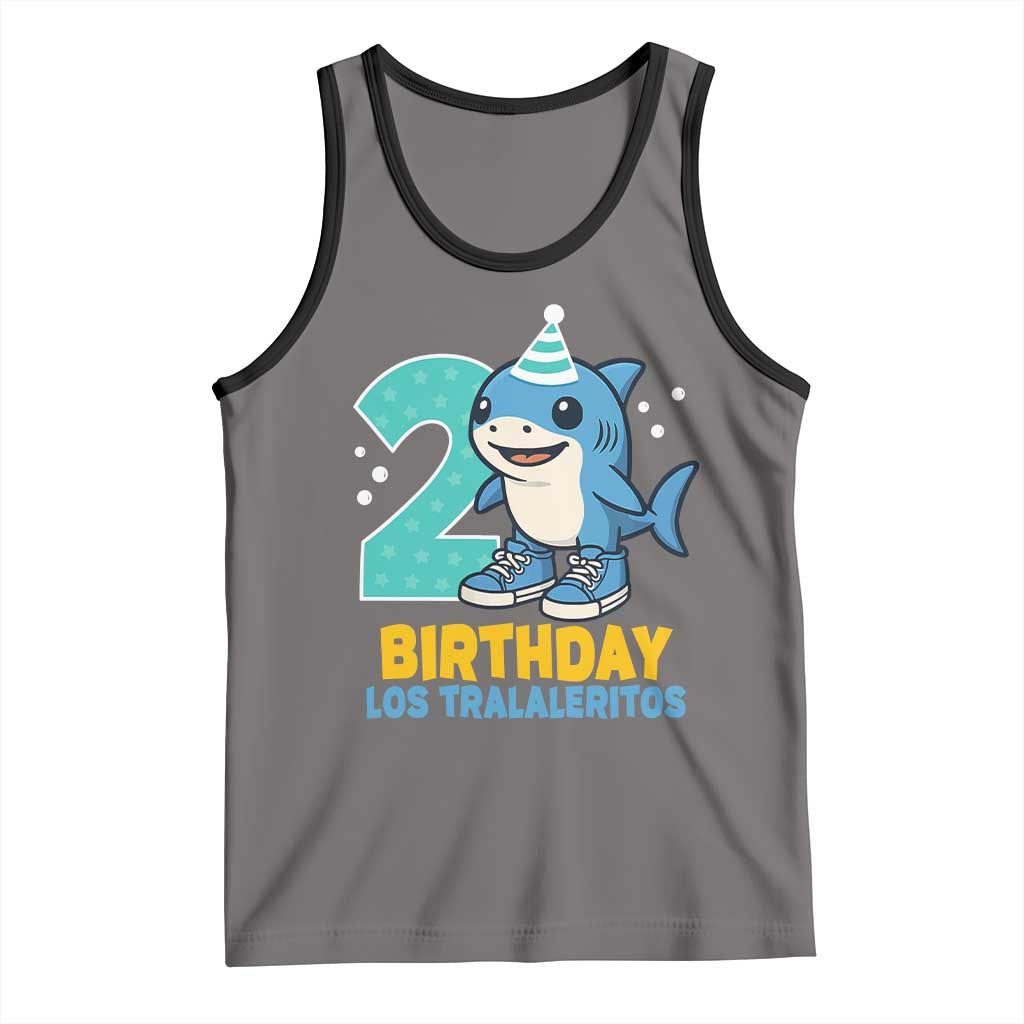 2 Years Old Birthday Brainrot Tank Top Funny Tralalero Tralala Los Tralaleritos Meme Shark