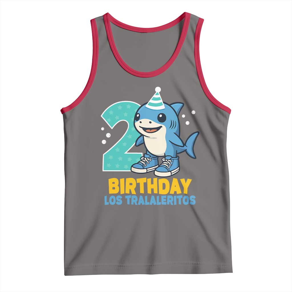 2 Years Old Birthday Brainrot Tank Top Funny Tralalero Tralala Los Tralaleritos Meme Shark